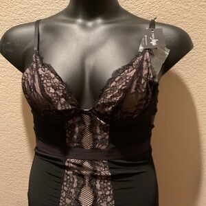 Pour Moi Black Lace Chemise- Dark Romance- NWT